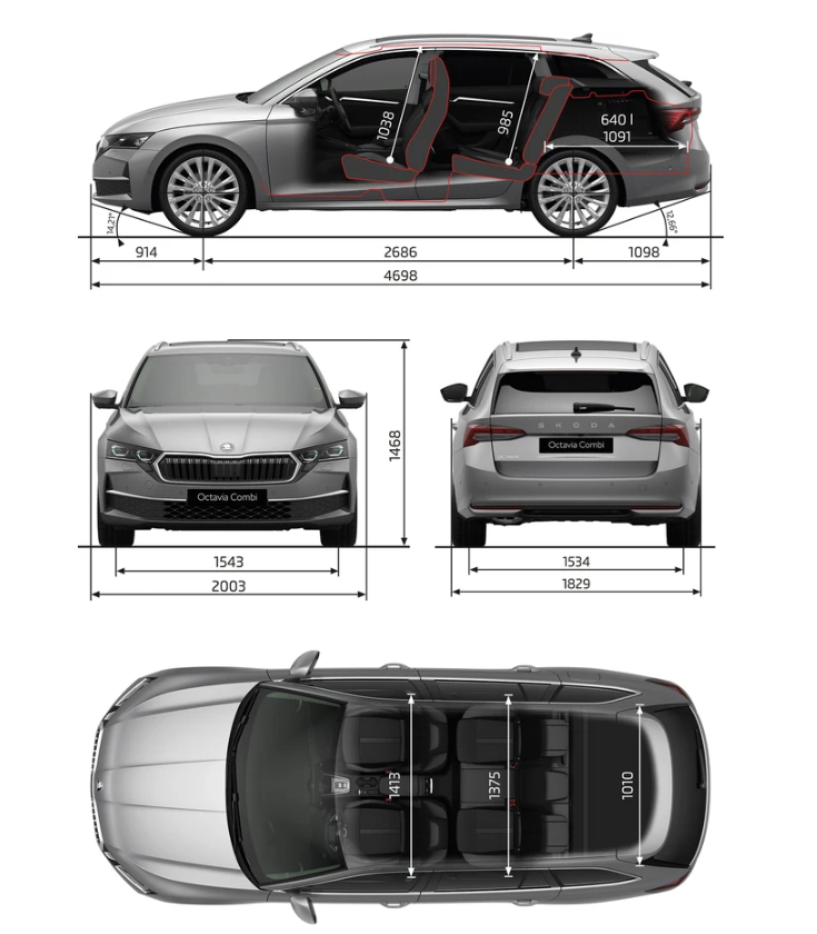 octavia combi technická data